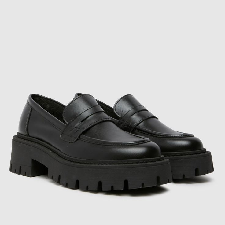 Brand schuh Collection_Black leather shoe schuh